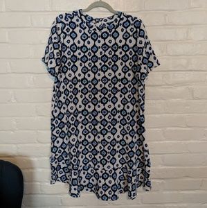 Mud Pie Farrah Flounce Dress Navy